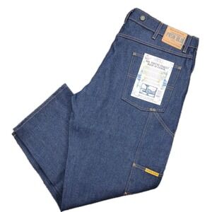 Prison Blues Mens Work Jeans Suspender Buttons 44x30 PRSN BLUE Denim Pants NWT